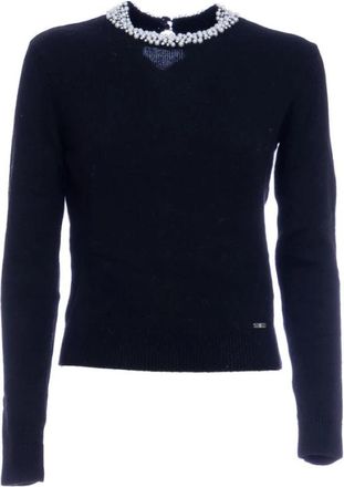 Fracomina Truien Regular Fit met Wol en Kasjmier - Dames - Ronde hals truien - Zwart - L - Wol - Truien & Vesten