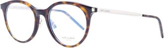 Saint Laurent Unisex Tortoise Rectangular Eyeglass Frames Sl268 003 - 50