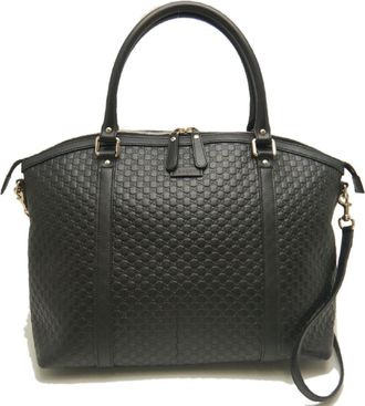 Gucci Microguccissima Black Leather Tote Bag (Pre-Owned)