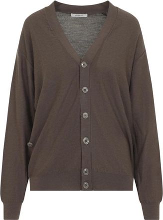 Christophe Lemaire Relaxed Twisted Cardigan - Dames - Vesten - Bruin - M - Wol - Truien & Vesten