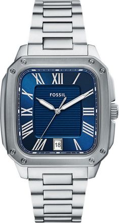 Fossil Mens Crosby Blue Dial Watch