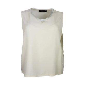 Fabiana Filippi Blouses, female, Beige, Size: S V-neck Tank Top