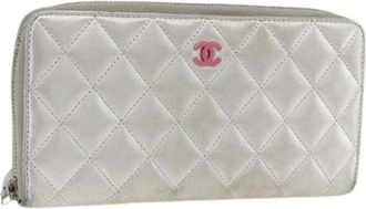 Chanel Pre-owned Wallets, female, Gray, Size: ONE SIZE Pre-owned Vintage Long Wallet