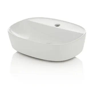 Aquadesign Lavabo sobre encimera blanco en cer&aacute;mica