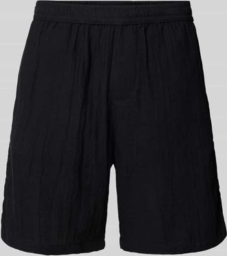 Review Regular Fit Shorts aus Musselin in Black, Größe XS