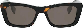 Fendi Lettering Brown Geometric Sunglasses