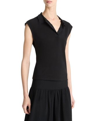 Vince Cap Sleeve Polo Shirt