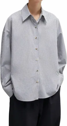 CORDERA Oversized Vichy Shirt In Grey