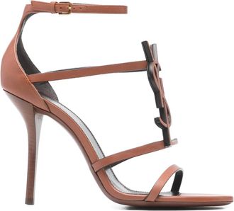 Saint Laurent Sandali Casandra 100mm - Marrone
