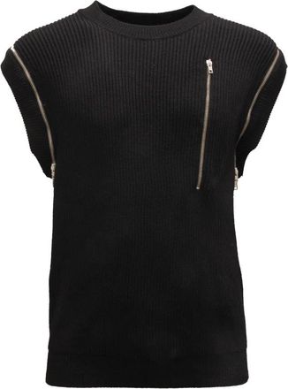 Moschino Wollen Mouwloze Trui Couture Stijl - Heren - Bodywarmers - Zwart - L - Wol - Jassen