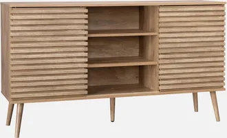 Sweeek Sweeek - Aparador Escandinavo De Madera Con 2 Puertas, 140cm, Madere, Natural, 140x39x79 Cm