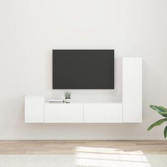 vidaXL Conjunto De Mueble De Tv 4 Pcs Brillante Madera De Ingenier&iacute;a Vidaxl