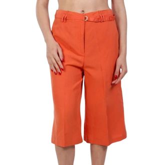 Liu Jo Dames, Korte broeken, Oranje, Maat: M Linnen