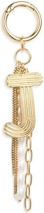 Chelsea28 Initial Faux Pearl Bag Charm in J- White- Gold at Nordstrom
