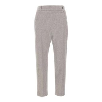 Eleventy Capri-cut Trousers - female - Eleventy - Straight Trousers - Gray - S - Trousers