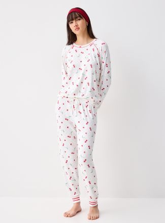 PJ Salvage Womens Cherries ultra-soft pyjama set