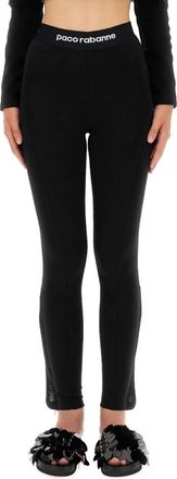 Paco Rabanne Logo Leggings - Dames - Leggings - Zwart - S - Broeken