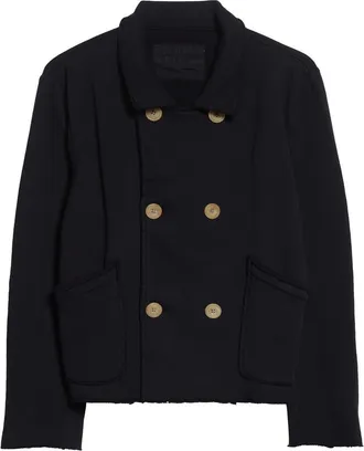 Frank & Eileen Mini Belfast Crop Knit Peacoat in British Ro at Nordstrom, Size X-Large