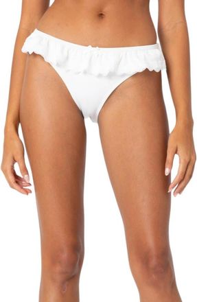 Edikted Ruffle Lace Trim Bikini Bottoms in White at Nordstrom, Size X-Large