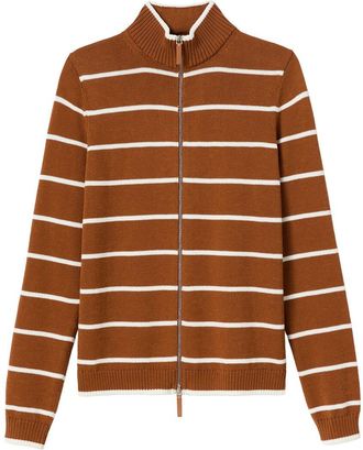 Lafayette 148 New York Stripe Fitted Bomber