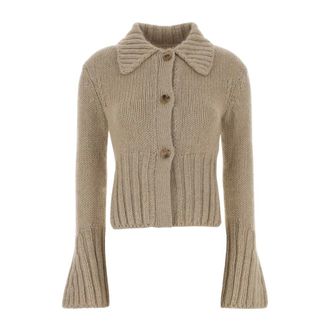 Khaite Tansy Cardigan - Dames - Truien - Beige - Maat: XS Wol