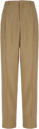 Saint Laurent Slim-fit Trousers, male, Beige, Size: L Slim-fit Pants in Wool and Mohair