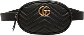 Gucci Pre-owned Quilted Belt Bag - Dames - Vintage Heuptassen - Zwart - ONE Size - Leer - Vintage