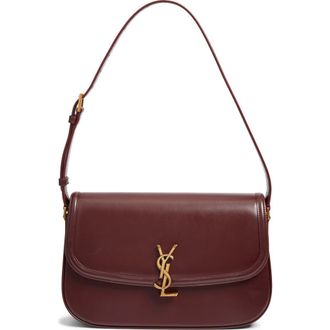 Saint Laurent Large Solferino Leather Shoulder Bag in Rouge Cabernet at Nordstrom