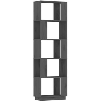 vidaXL Vidaxl - Book Cabinet/Room Divider Grey 51x25x163.5 cm Solid Wood Pine