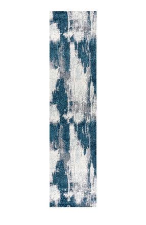 Jonathan Y Designs Zoe Contemporary Bohemian Abstract Marble Area Rug in Blue/white at Nordstrom, Size 2Ft 0In X 8Ft 0In