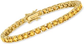 Ross-Simons Citrine Tennis Bracelet in 18kt Gold Over Sterling