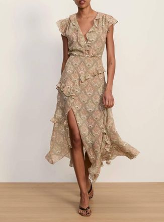 Veronica Beard Cap Sleeve Avenel Dress In Khaki Stone