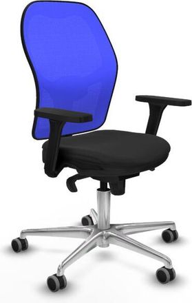 Piqueras y Crespo Piqueras Y Crespo - Jorquera Sincro Malla Azul Similpiel Negro Brazos 3d Base Aluminio Ruedas 65mm Engomada