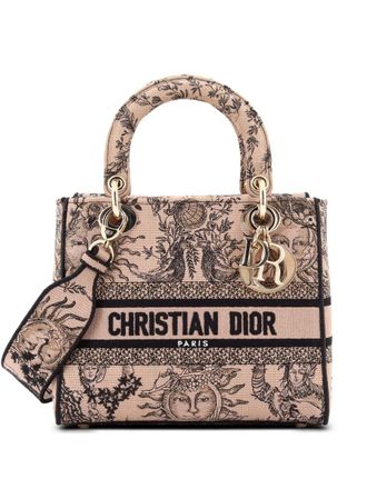 Dior Lady D-Lite Bag Embroidered Canvas Medium satchel - Nero