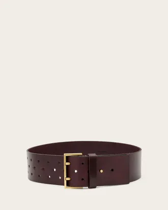 AllSaints Leo Leather Wide Belt