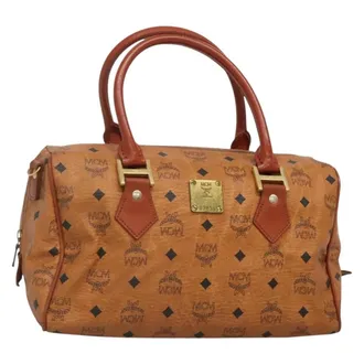 MCM Visetos Canvas And Leather Brown Pvc Handbag (Pre-Owned)