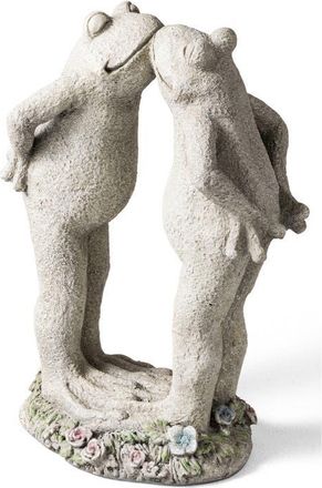 Glitzhome 15.25H Resin Kissing Frogs Statue in Grey at Nordstrom, Size Medium