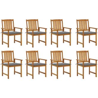 vidaXL Sillas De Jard&iacute;n Con Cojines 8 Uds Madera Maciza De Acacia Vidaxl