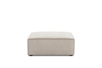 Castlery Customized Ivory Ottoman | Jonathan by Castlery, White, Living Room Ottoman