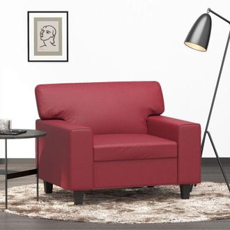 vidaXL Sill&oacute;n Cuero Sint&eacute;tico Rojo Tinto 60 Cm Vidaxl
