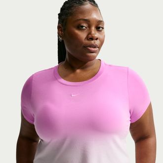 Nike Womens Nike Sportswear Chill Knit Slim Cropped T-Shirt (Plus Size) in Purple | II7076-503