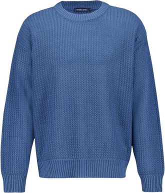 Frescobol Carioca Jardim Linen Sweater - Heren - Ronde hals truien - Blauw - S - Denim - Truien & Vesten