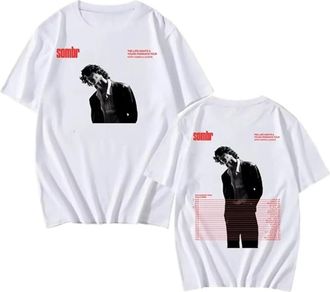 Generic Sombr The Late Nights & Young Romance Tour 2025 T-Shirt, Short Sleeve Tops Tee for Women Men,White,XS
