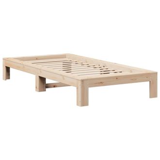 Berkfield Home Durable Bed Frame without Mattress 75x190 cm Small Single Solid W in Light Brown