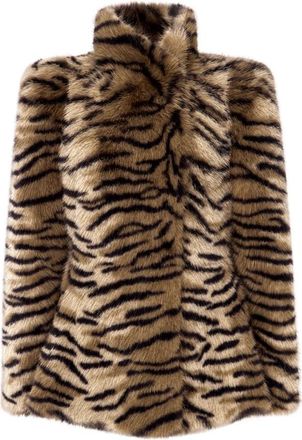 Cesare Gaspari Faux Fur Jacket - Tigress - Dames - Jassen - Bruin - M - Jassen