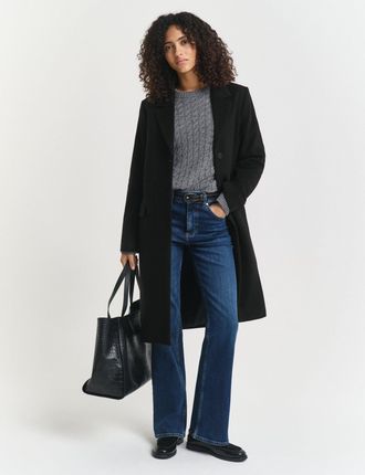 GANT Women Classic Tailored Wool Blend Coat (XS) BLACK