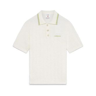 Casablanca Tennis Boucle Polo Shirt - male - Casablanca - Polo Shirts - White - XL - Tops
