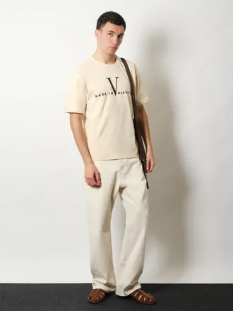 Valentino Mens Cotton T-Shirt Beige T-Shirts And Polos