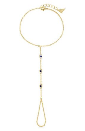 Sterling Forever Arielle Cubic Zirconia Hand Chain in Gold at Nordstrom