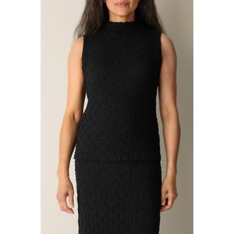 Eileen Fisher Textured Organic Cotton Blend Tank in Black at Nordstrom, Size Xx-Small